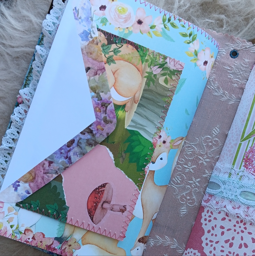 Boho Whimsical Forest Soft Cover Handmade Journal - Picture 7 of 15